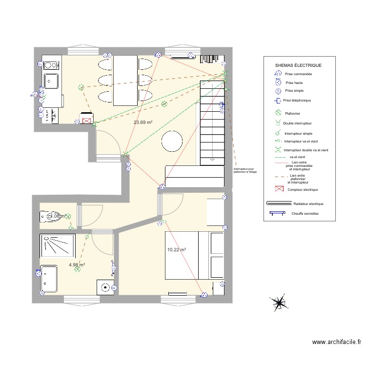 Plan électricité. Plan de 0 pièce et 0 m2