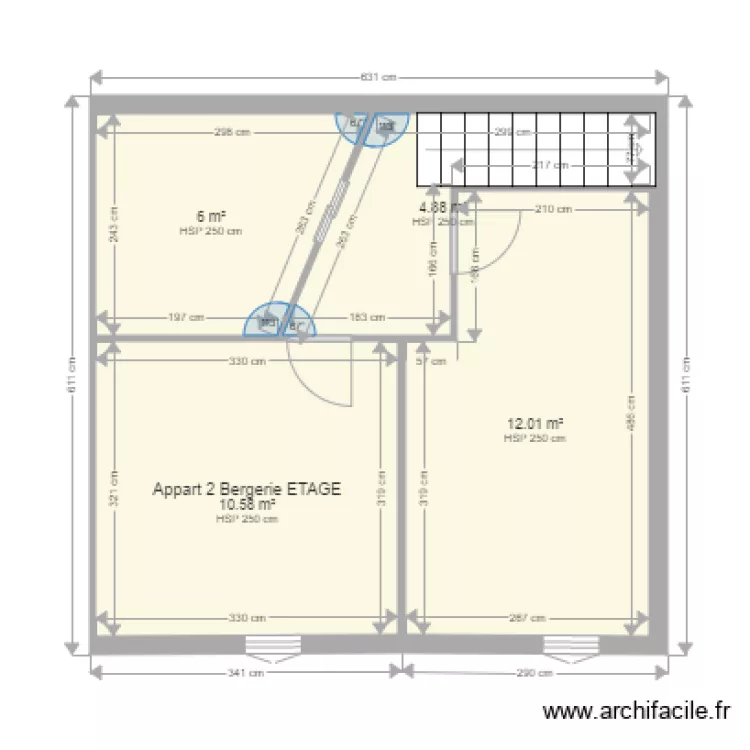 appart 2 Bergerie ETAGE. Plan de 