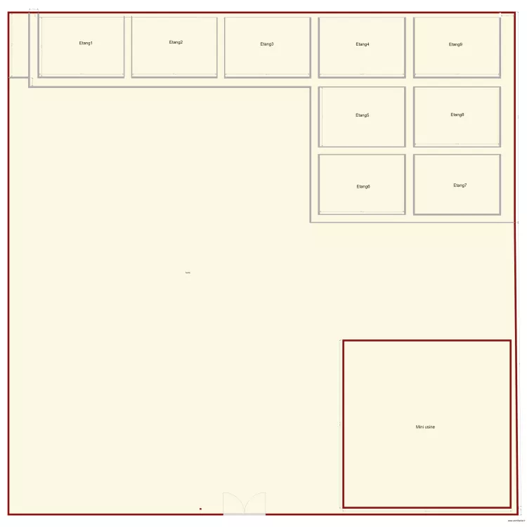 Quartier industriel etang piscicoles. Plan de 