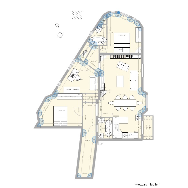 tolbiac 13eme sans toucher aux murs porteurs 5. Plan de 0 pièce et 0 m2