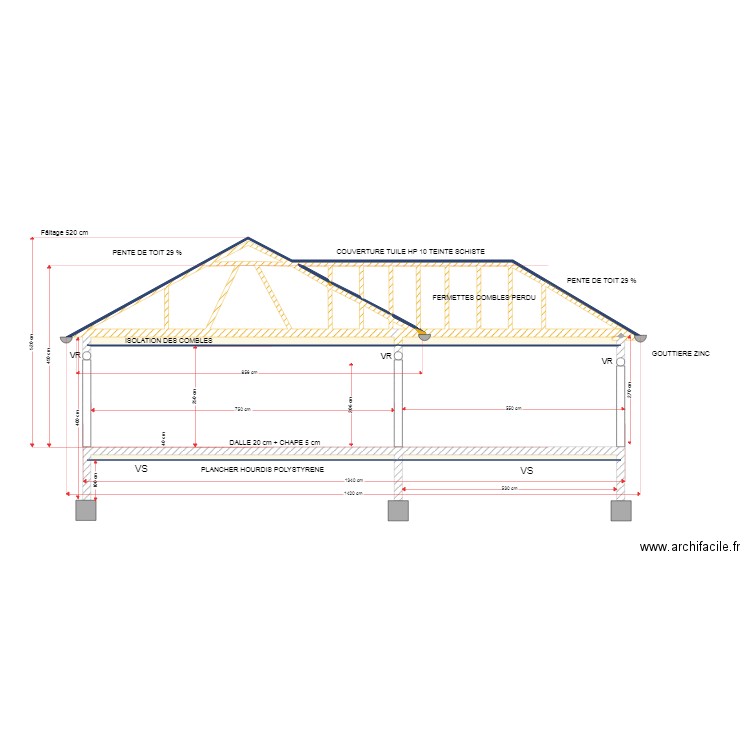 PLAN COUPE EST OUEST 1. Plan de 0 pièce et 0 m2