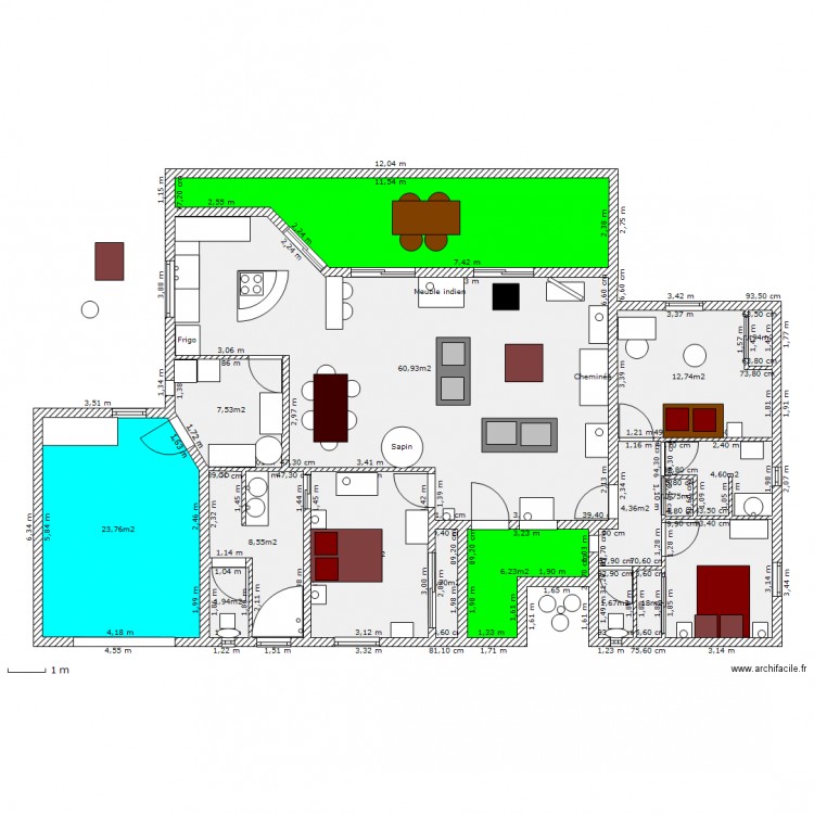 Maison plain pied 3. Plan de 0 pièce et 0 m2