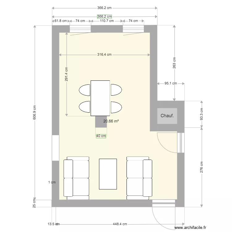 cuisine base. Plan de 