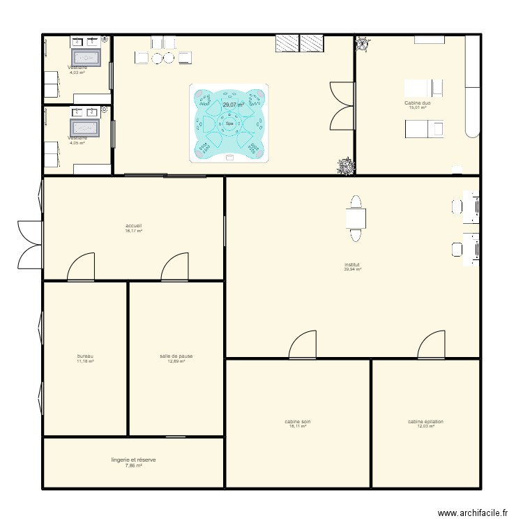 institut. Plan de 0 pièce et 0 m2