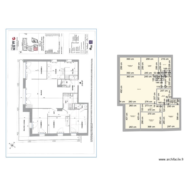 NEW G . Plan de 13 pièces et 109 m2