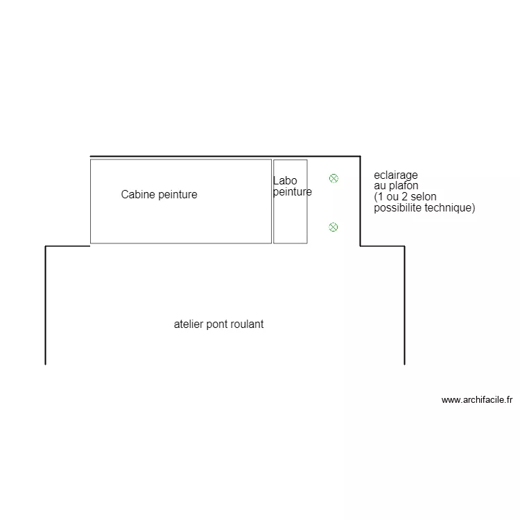 cabine peint. Plan de 