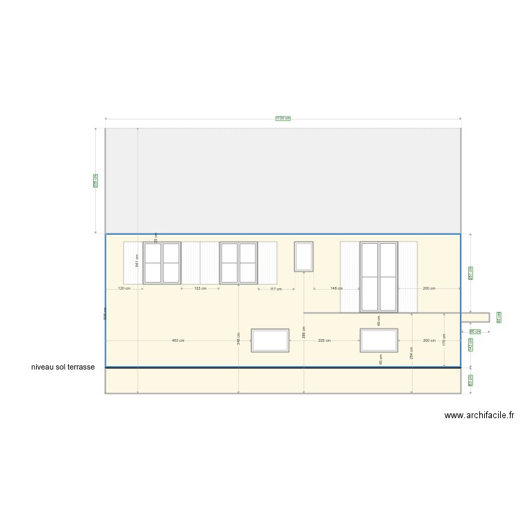 facade arriere apres. Plan de 0 pièce et 0 m2