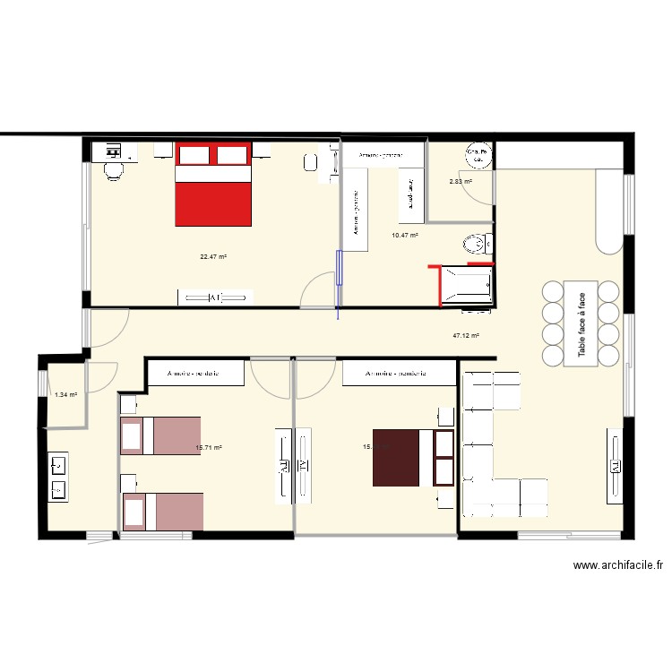 Plan maison Moun. Plan de 0 pièce et 0 m2