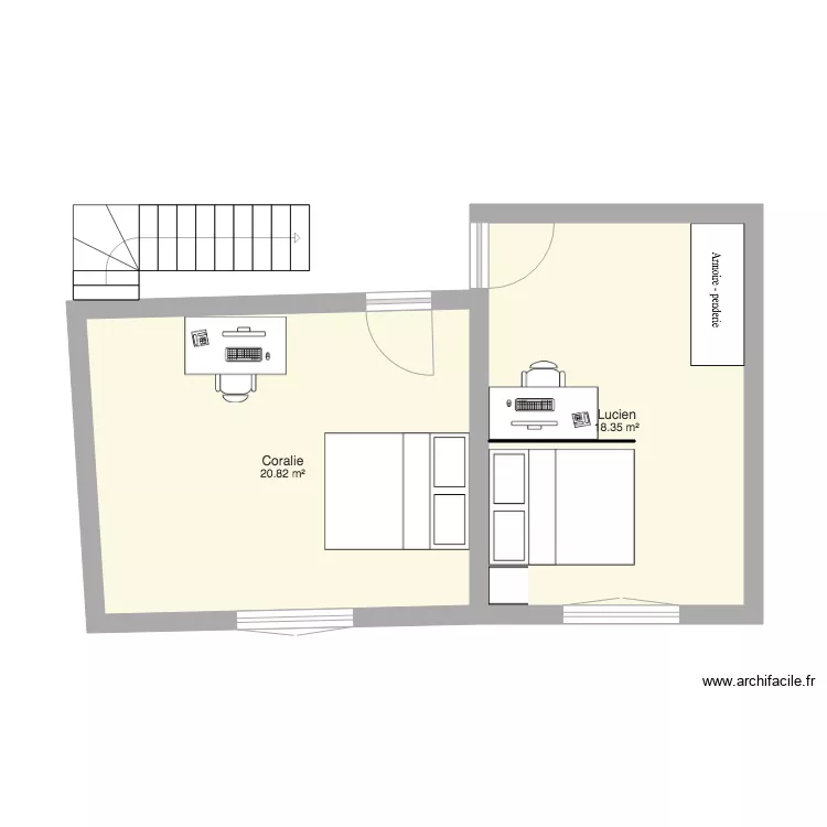 2e &eacute;tage enfants. Plan de 