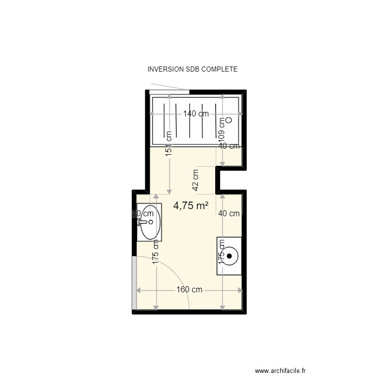 BOILLY CARL . Plan de 1 pièce et 5 m2