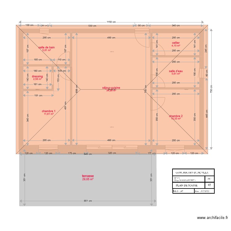 fred plan de toiture CORRIGE. Plan de 0 pièce et 0 m2