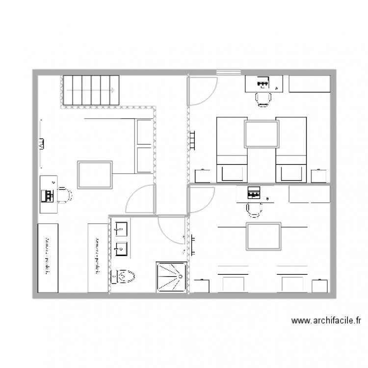 dany. Plan de 4 pièces et 51 m2