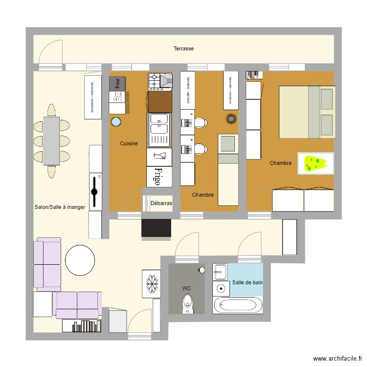 montecarlo 100. Plan de 8 pièces et 83 m2