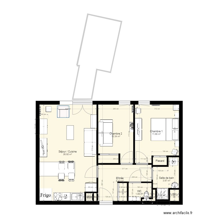 Appart Chal meuble. Plan de 0 pièce et 0 m2