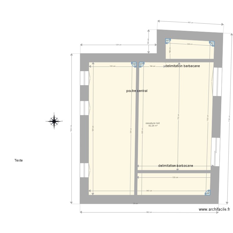 plan toit vide stoumont. Plan de 1 pièce et 82 m2