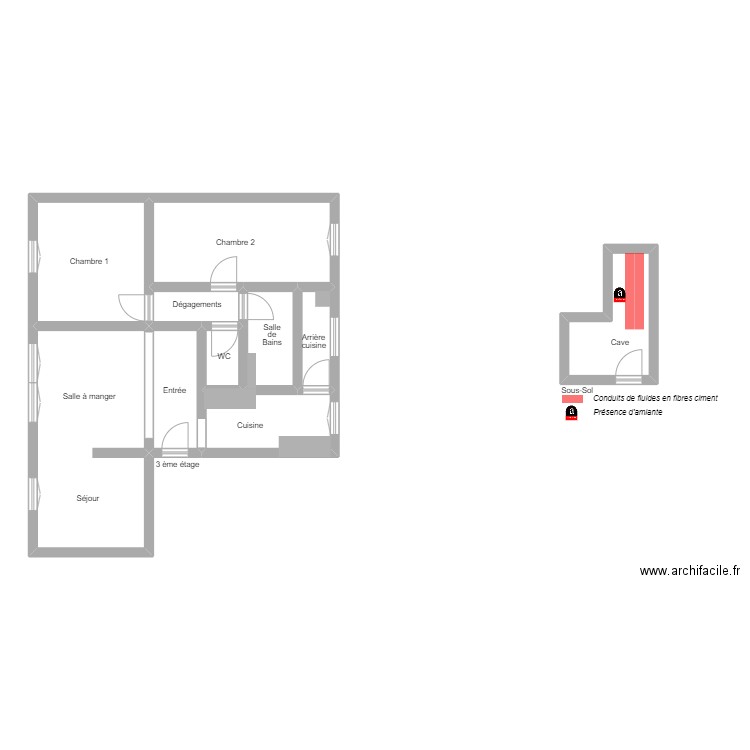 canu. Plan de 10 pièces et 76 m2