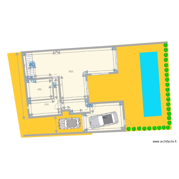 Marengo 2 chambres etage. Plan de 14 pièces et 205 m2