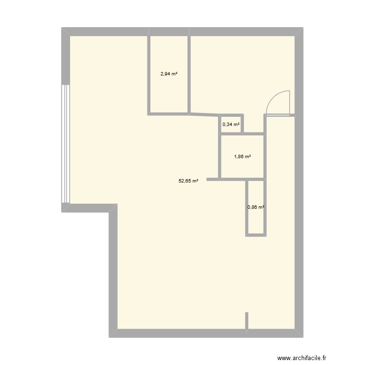 Appartement Rénovation 1. Plan de 5 pièces et 59 m2