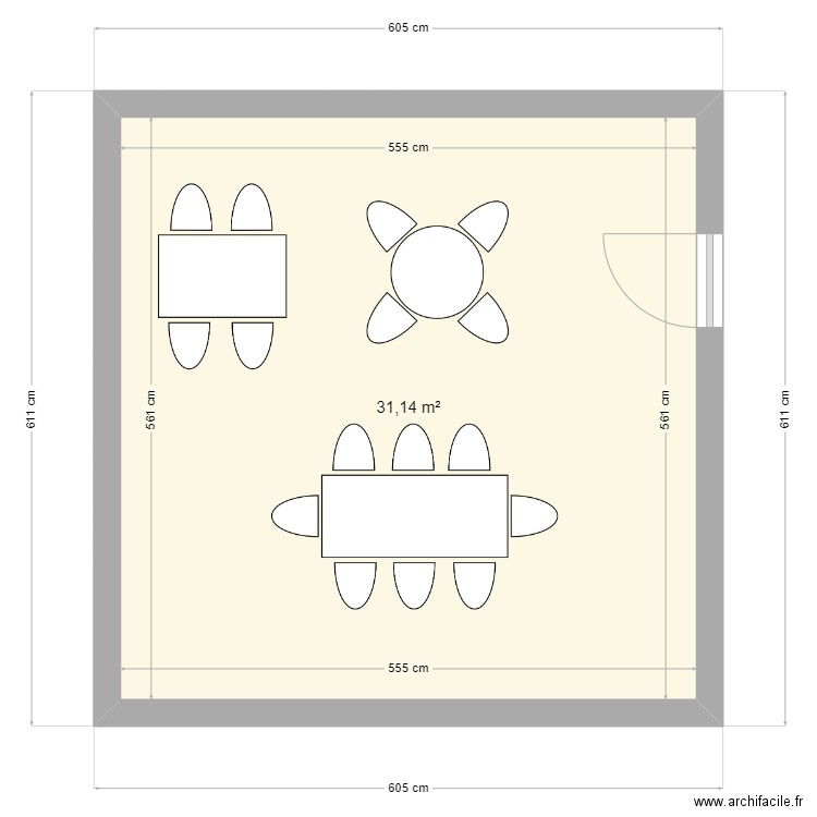 Test. Plan de 1 pièce et 31 m2