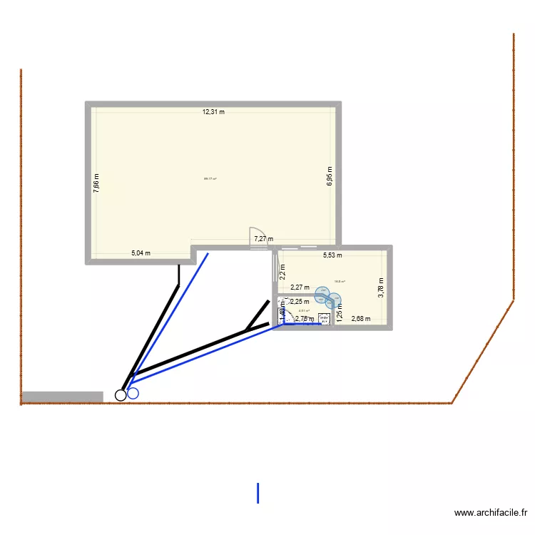 maison2. Plan de 3  et 110 m²