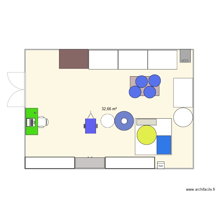 sous sol. Plan de 1 pièce et 33 m2
