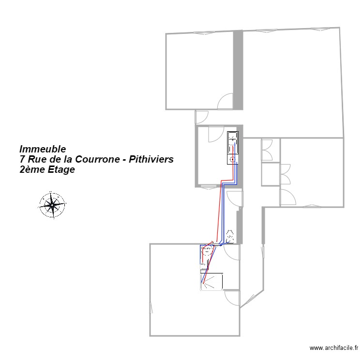 Appartement R2 Pithiviers Plomberie. Plan de 0 pièce et 0 m2