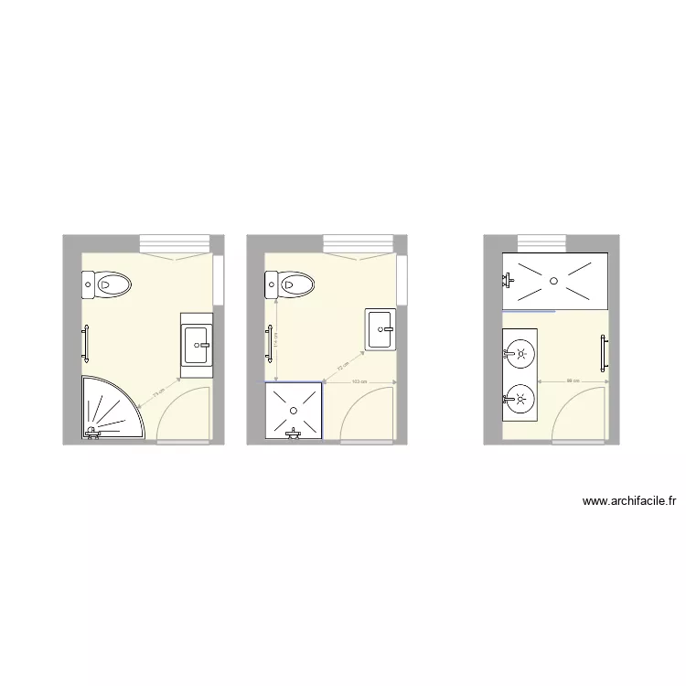 SDB &eacute;tage. Plan de 