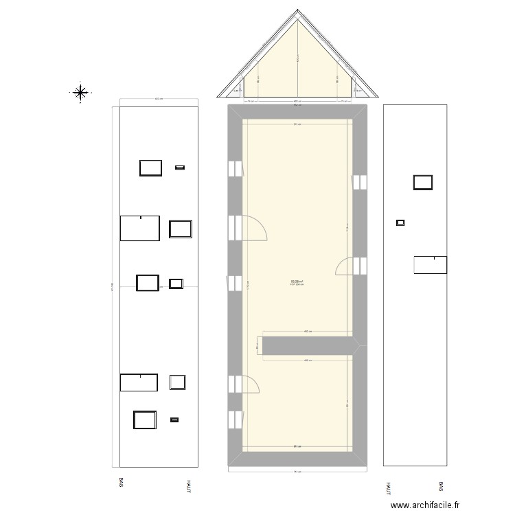 LE LEVEE FACADES ETAT DES LIEUX ORIGINE. Plan de 0 pièce et 0 m2
