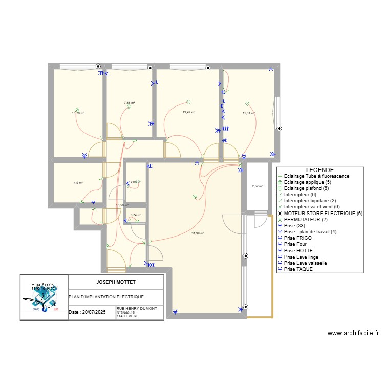 MODEL IMPL. Plan de 10 pièces et 96 m2