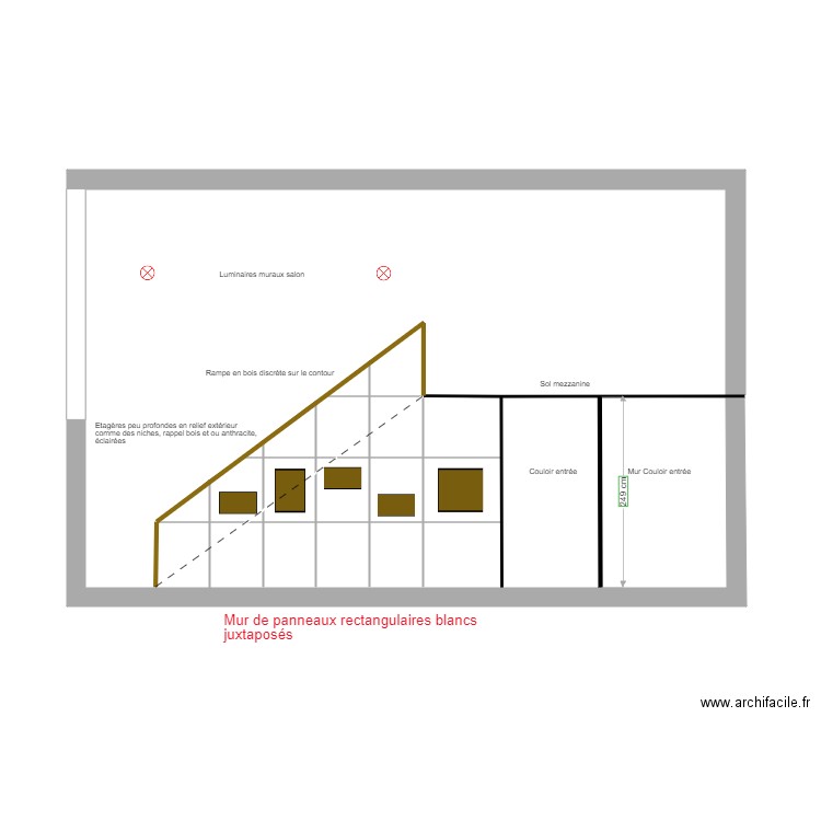 escalier dissimulé hauteur rampe. Plan de 0 pièce et 0 m2