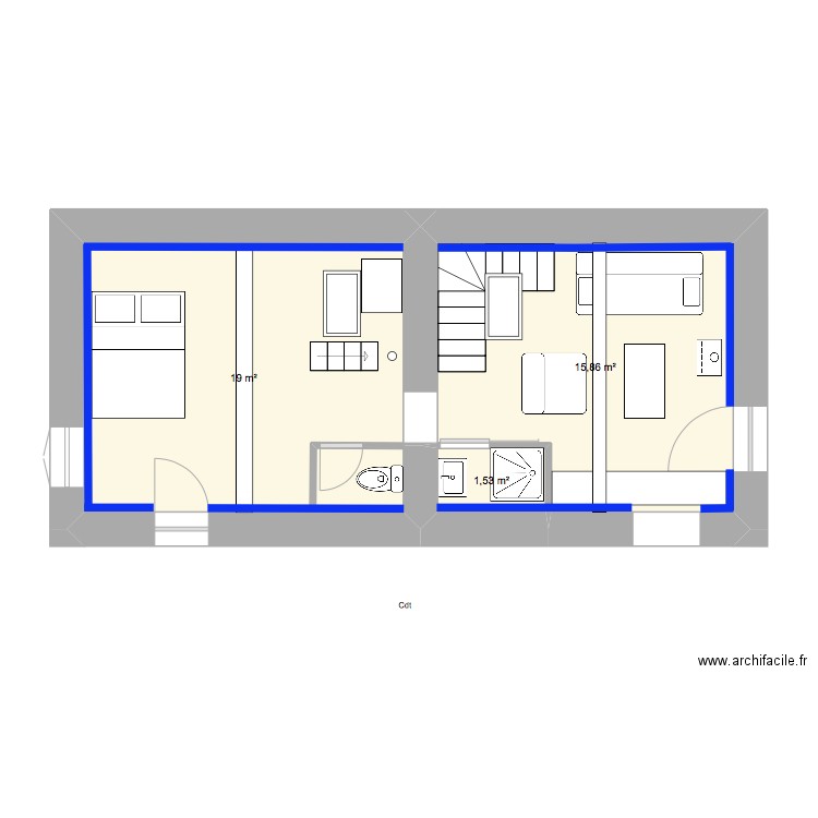 PM N1que wc ds cuisine. Plan de 0 pièce et 0 m2