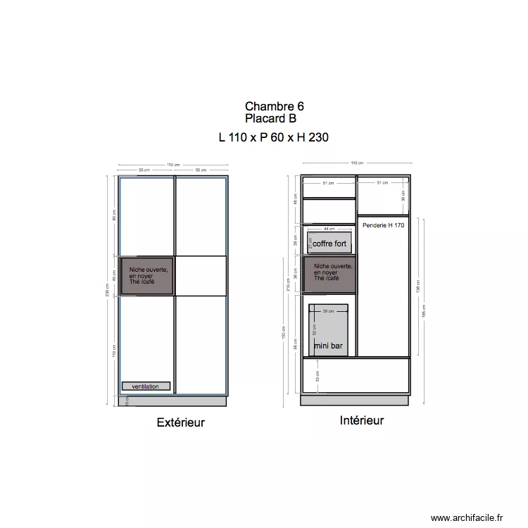Placard Chambre 6 B. Plan de 
