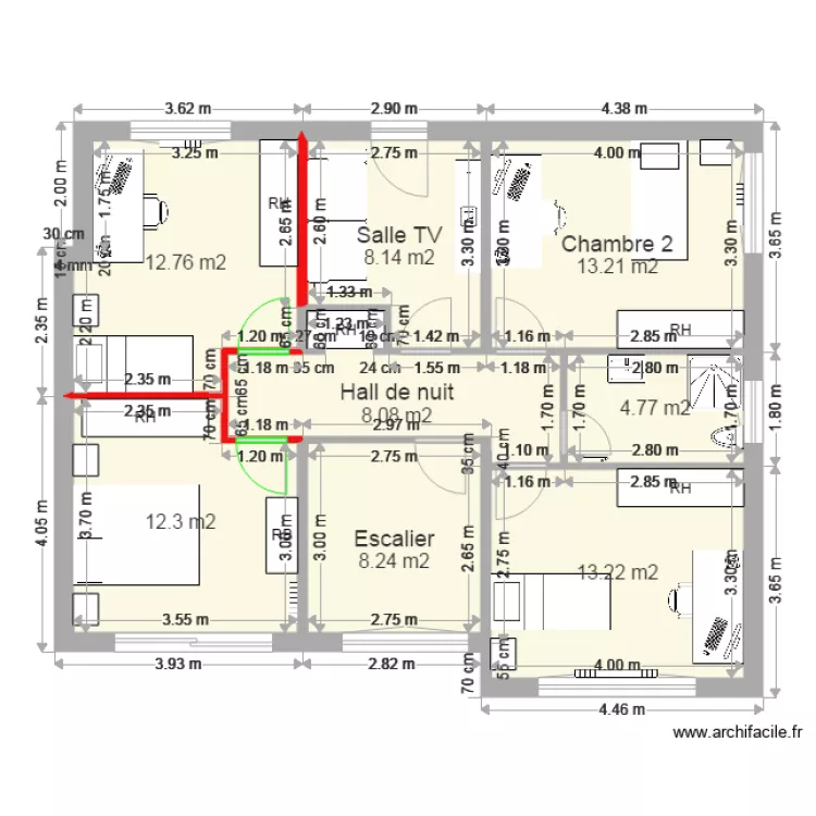 Moulin 1er &eacute;tage 06. Plan de 