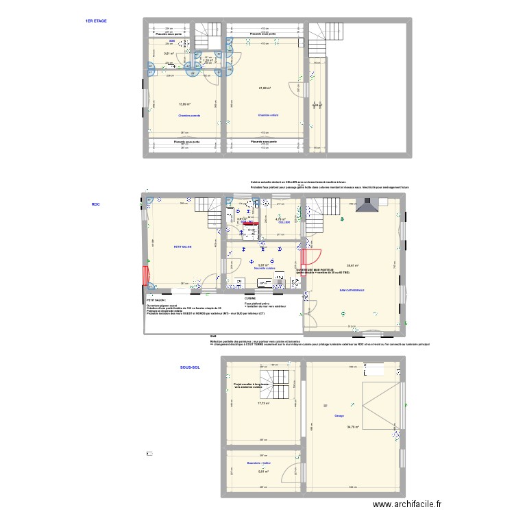 Chanoisy plan électrique. Plan de 20 pièces et 242 m2