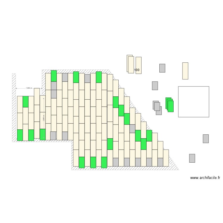 TERRASSE N 2 120x40 en long. Plan de 0 pièce et 0 m2