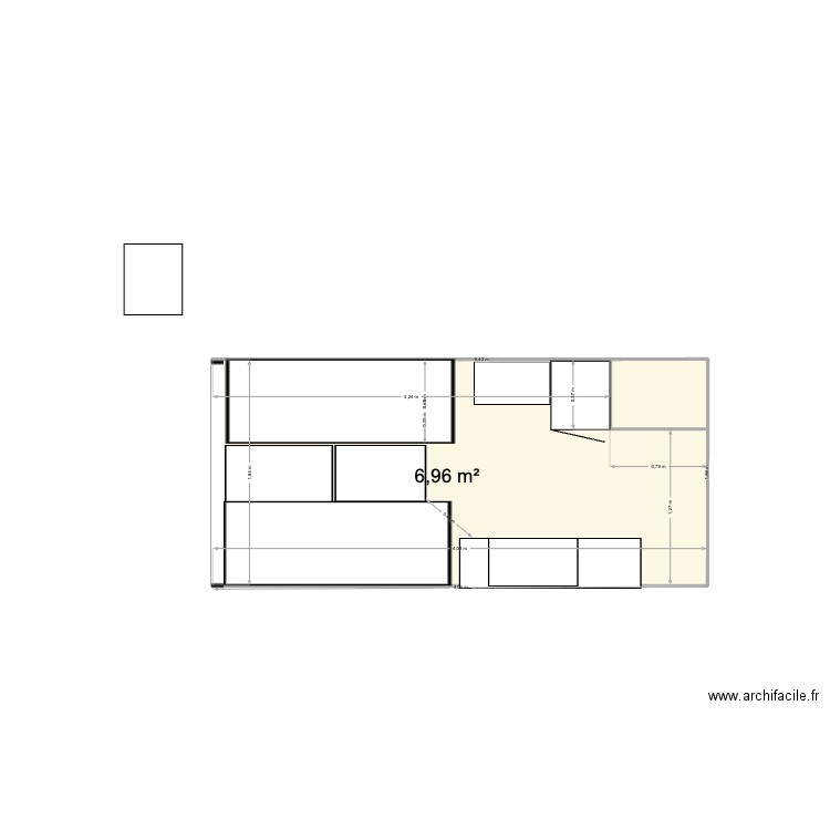 vario 5. Plan de 2 pièces et 7 m2
