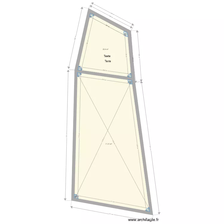 emprise sur le terrain nu . Plan de 