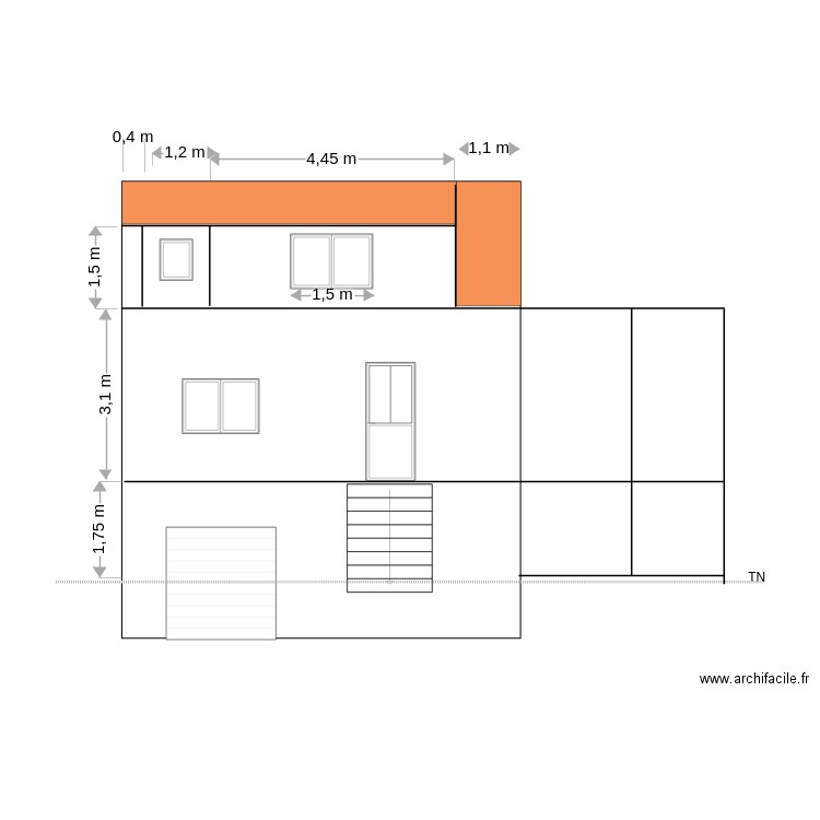 DP 4 - Facade Nord. Plan de 0 pièce et 0 m2