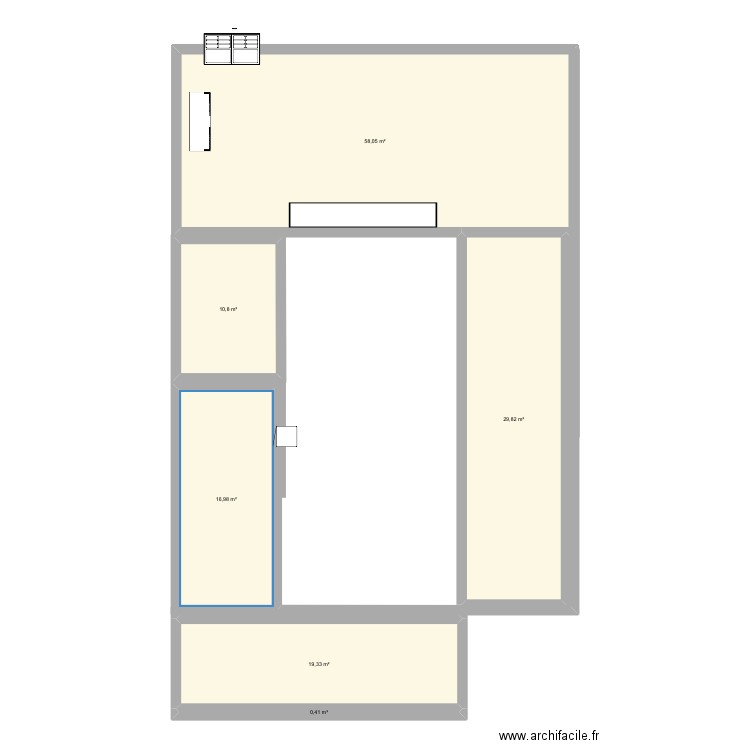 Épicerie Reignier. Plan de 6 pièces et 135 m2