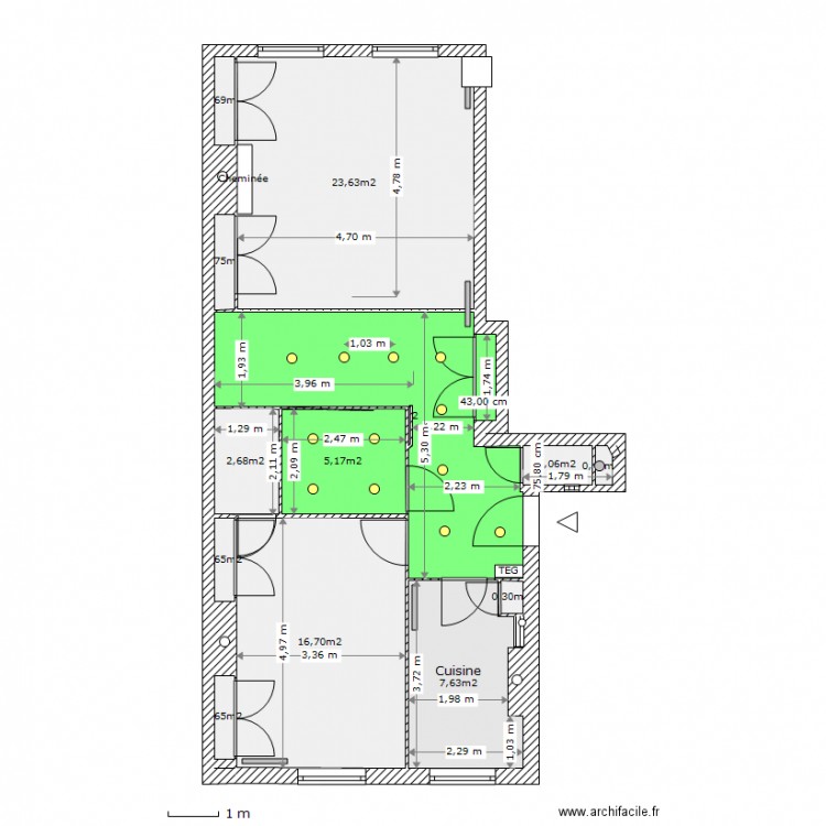 37 Gambetta PROJET faux plafond. Plan de 0 pièce et 0 m2