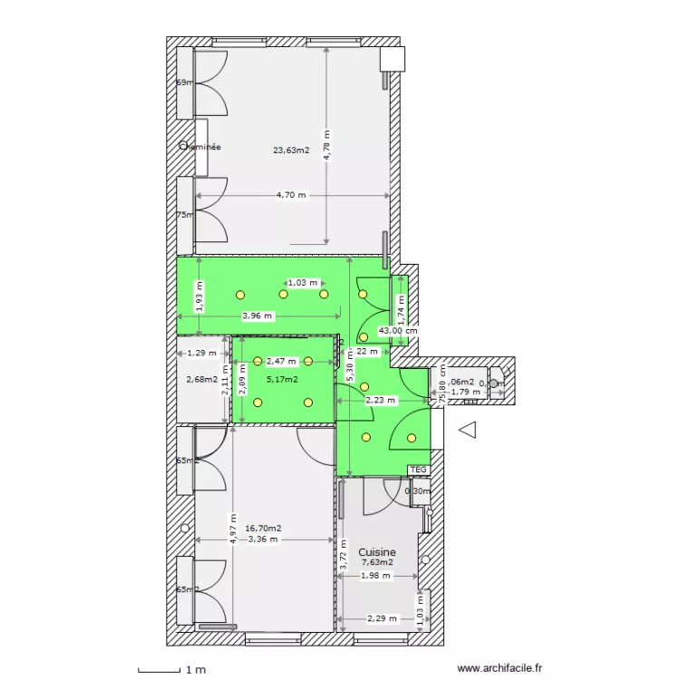 37 Gambetta PROJET faux plafond. Plan de 