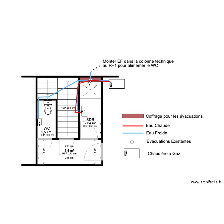 JOLY PROJET EC EF PLOMBERIE. Plan de 0 pièce et 0 m2