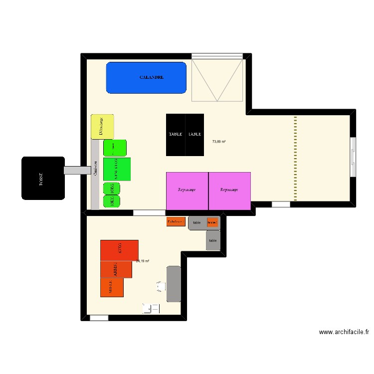 Local bray 7. Plan de 2 pièces et 98 m2