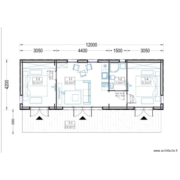 chalet 50m2. Plan de 0 pièce et 0 m2