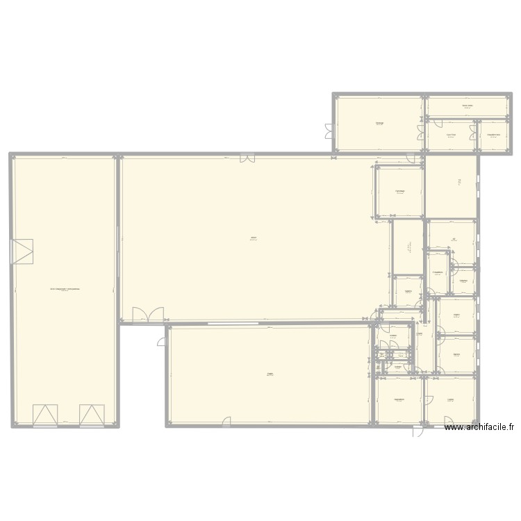 Atelier Côté Bureaux. Plan de 24 pièces et 1175 m2
