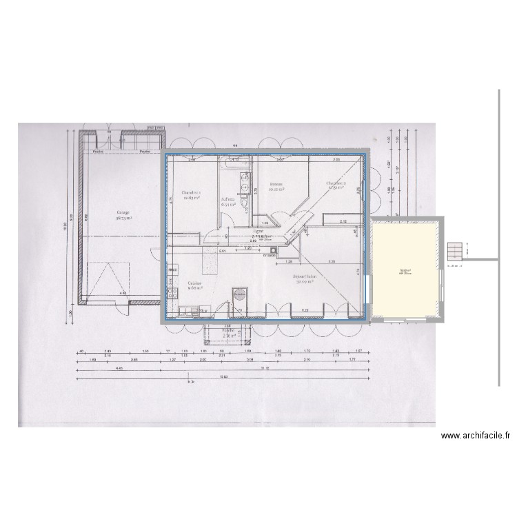 extension 1. Plan de 0 pièce et 0 m2