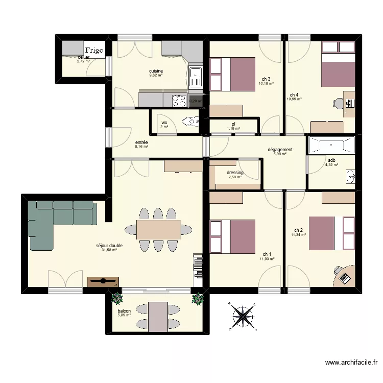 mounzire plantiers. Plan de 