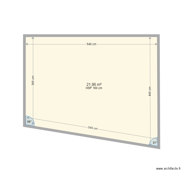 Piscine Bayonne. Plan de 1 pièce et 22 m2