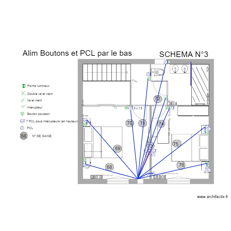 alim 1er etage par le bas  3. Plan de 3 pièces et 31 m2