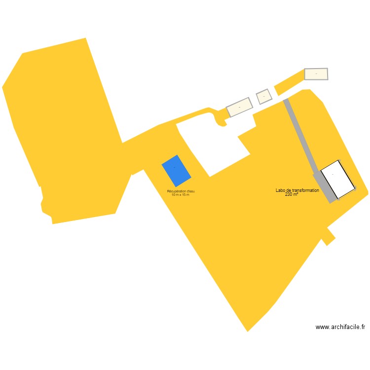 terrain. Plan de 3 pièces et 201 m2